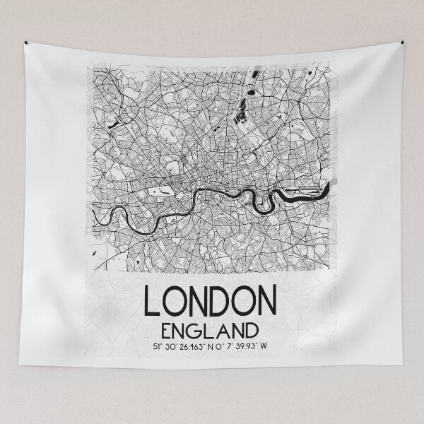 Item preview, LONDON WHITE CITY MAP MONOCHROME designed and sold by lukas69graphic.
