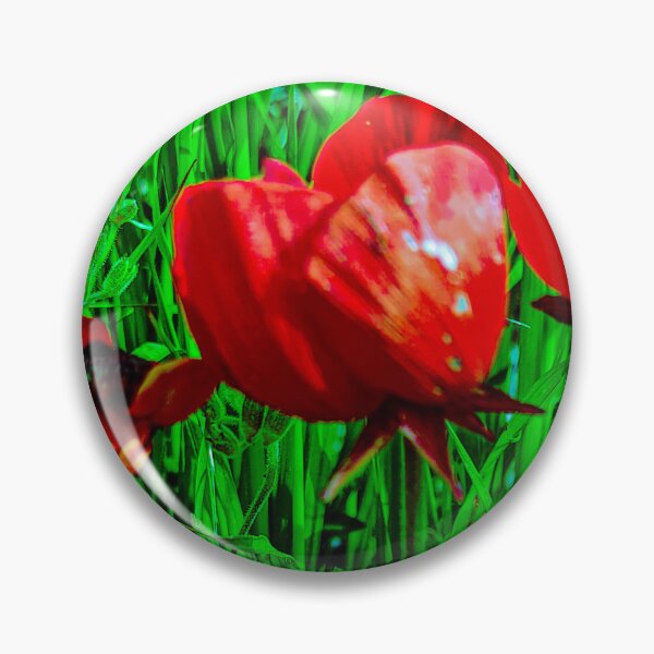 Item preview, Red flowers in green area designed and sold by IKnowStore.