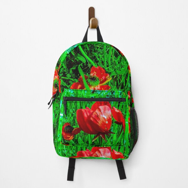 Item preview, Red flowers in green area designed and sold by IKnowStore.