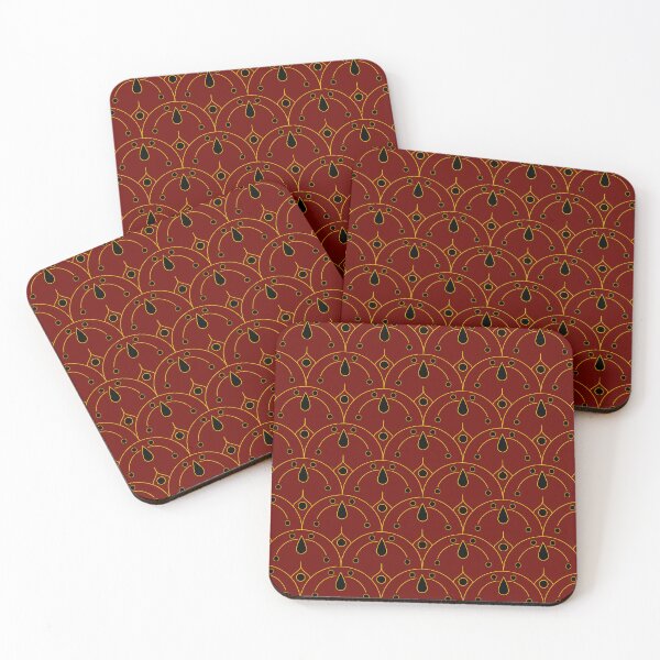 Item preview, Deep Red and Gold Arch Pattern with Black Accents designed and sold by 69Designs-MP.