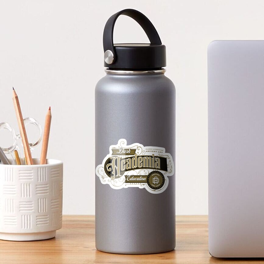 Dark Academia Aesthetic Water Bottle by CHELEDRAWS