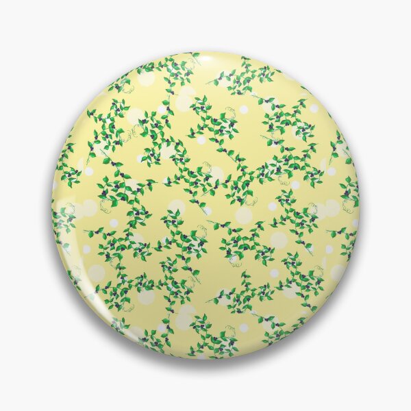 Aperçu de l'œuvre Vignes et baies Ditsy Pattern jaune créée et vendue par Designsbyshell.