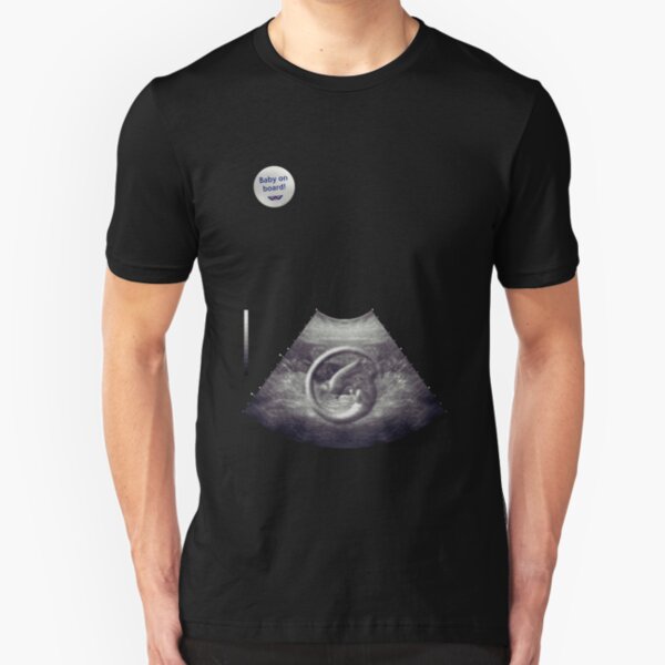 Alien on board! Ultrasound - badge variant Slim Fit T-Shirt