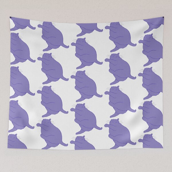 Item preview, Cute chubby chonky cat design - adorable fat kitty in purple colour palette no.4 designed and sold by Balsamista-art.