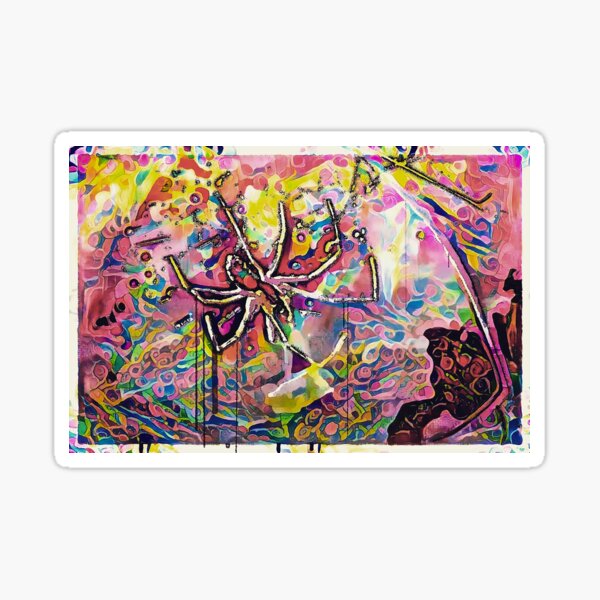 Psychedelic Spider Sticker