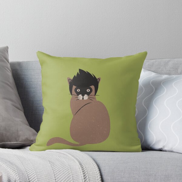 Item preview, Funny Cute Cat With A Wig / Startled Brown Cat With A Cool Spiky Black Wig  designed and sold by haRexia.