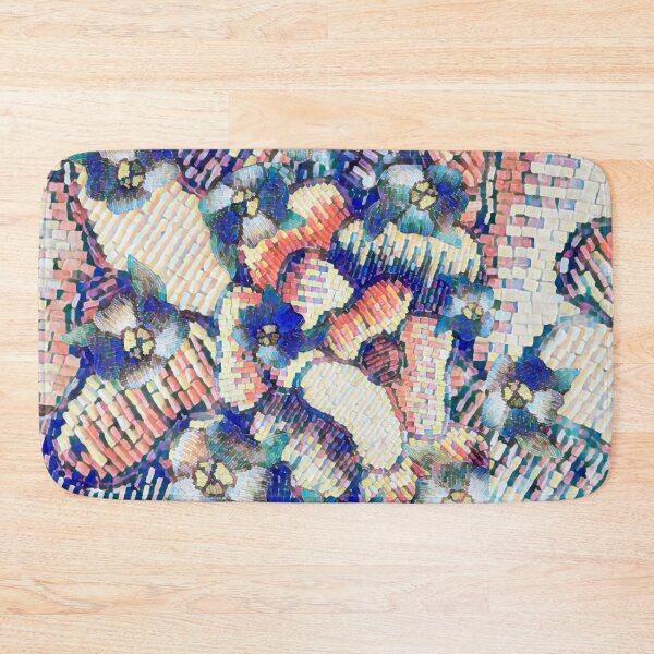 Item preview, Beaded Floral Motif in Winter Colors of Blue and White designed and sold by MediaArtbyMara.