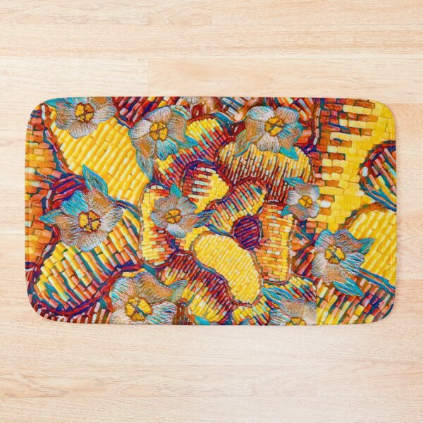 Item preview, Beaded Floral Motif in Summer Colors of Yellow and Green designed and sold by MediaArtbyMara.