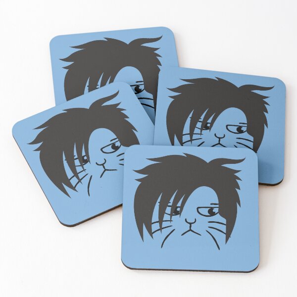 Item preview, Funny Cute Cat With A Wig / Moody Cat With A Cool, Spiky Black Wig  designed and sold by haRexia.