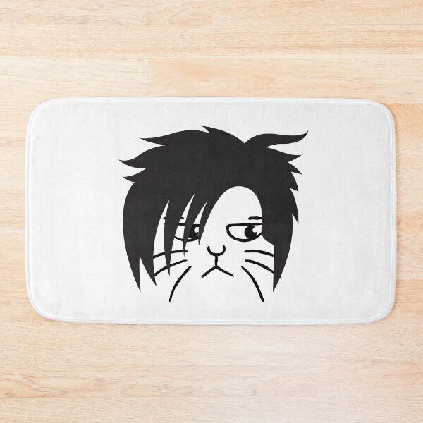 Item preview, Funny Cute Cat With A Wig / Moody Cat With A Cool, Spiky Black Wig  designed and sold by haRexia.