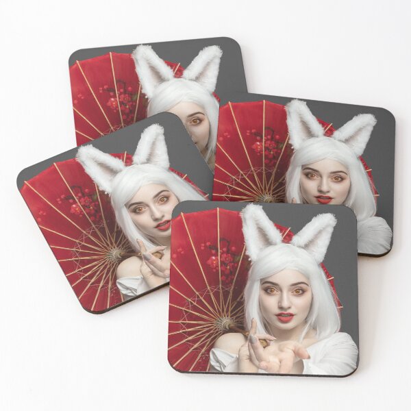 Item preview, Blonde Woman Cat with wig asian yokai cute pretty designed and sold by senpaibunny.