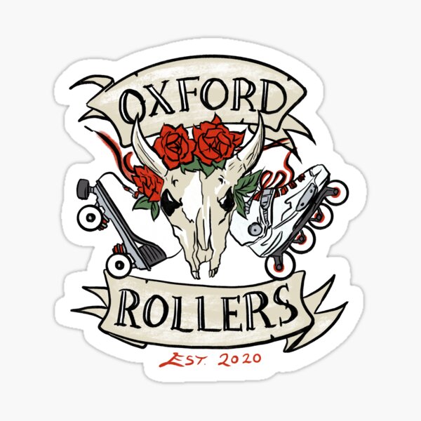 Item preview, Oxford Rollers skate group logo roller skates inline skates designed and sold by LazyBlackCatArt.