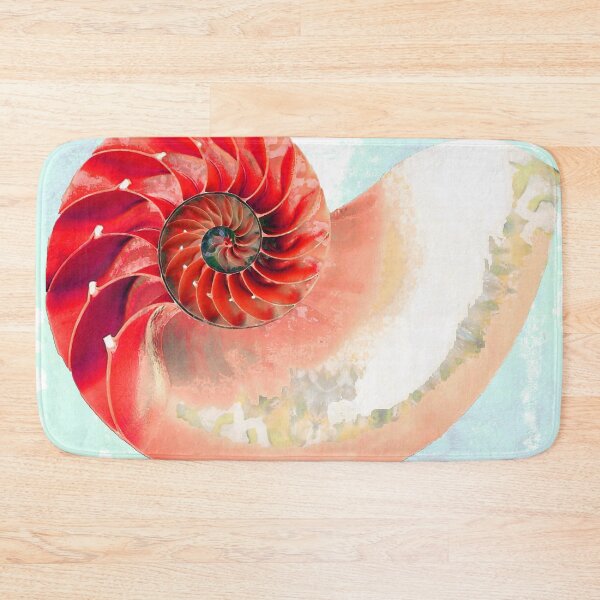 Item preview, Beautiful Soft Red Nautilus Shell Beach Art designed and sold by Sharon Cummings Art.