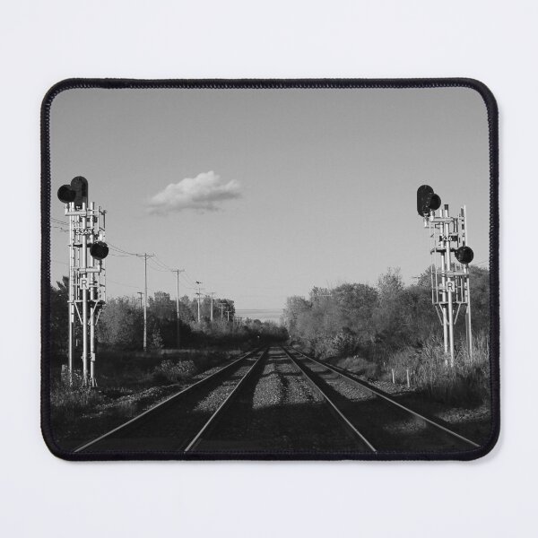 Item preview, Cloud Meets Railway -  Train Tracks Railway Floating Cloud Landscape Quebec Photography designed and sold by camera-euphoria.