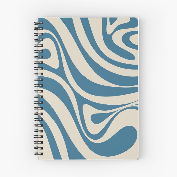 Item preview, New Groove Retro Swirl Abstract Pattern in Boho Blue and Beige designed and sold by kierkegaard.