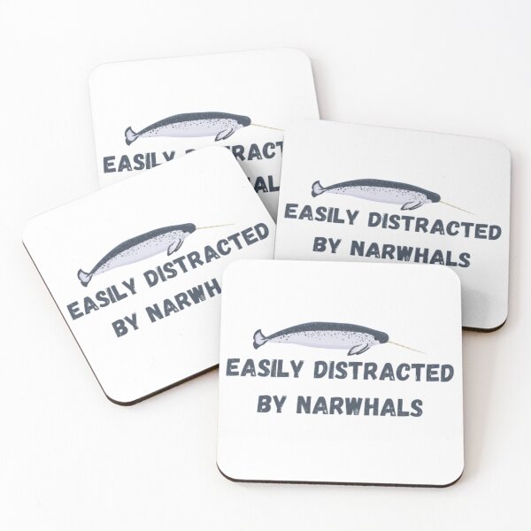 Item preview, easily distracted by narwhals designed and sold by khadijat297.