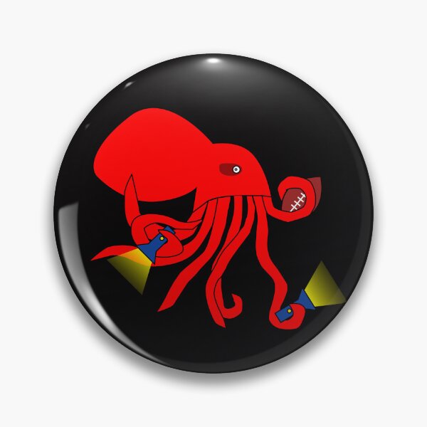 Item preview, Red Octopus illustration, funny crazy squid designed and sold by CreativeAlchemy.