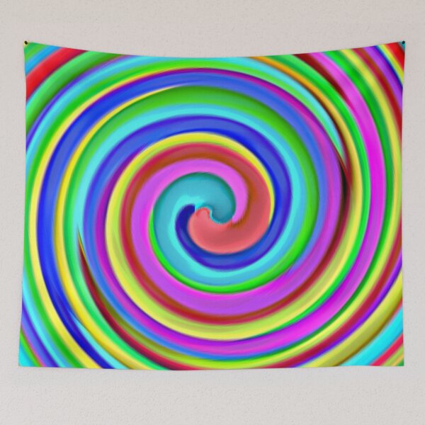 Item preview, Bright Psychedelic Multicoloured Rainbow Spiral Twirl Lolipop Design designed and sold by James-Cole.