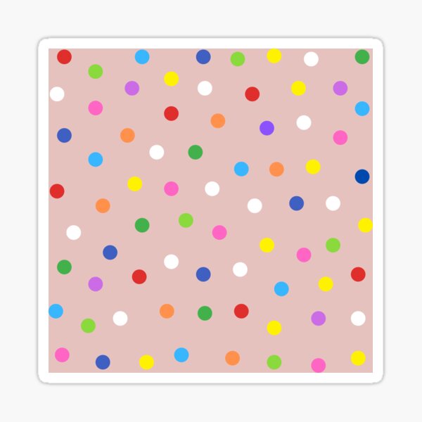 Colorful Polka Dots In Nude Background Sticker By Symphonyscolors Redbubble