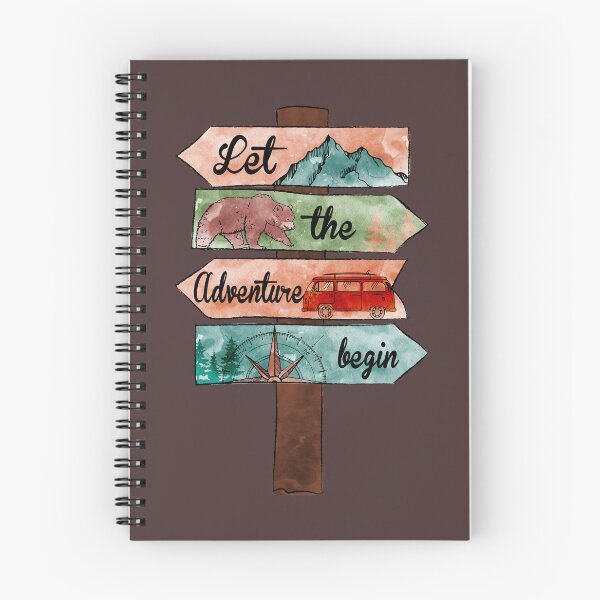 Item preview, Camping Quote Directional Watercolor Sign Let The Adventure Begin designed and sold by ChicoryJunction.