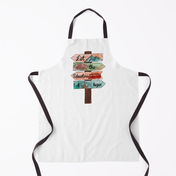 Item preview, Camping Quote Directional Watercolor Sign Let The Adventure Begin designed and sold by ChicoryJunction.