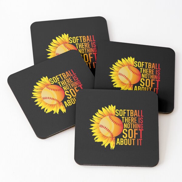 Item preview, Softball: There's Nothing Soft About It ~ Sunflower Softball Quote, Funny Softball Player designed and sold by TeesYouWant.