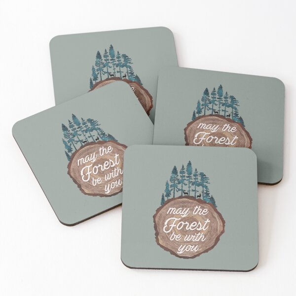 Item preview, Camping Quote May The Forest Be With You On Wood designed and sold by ChicoryJunction.