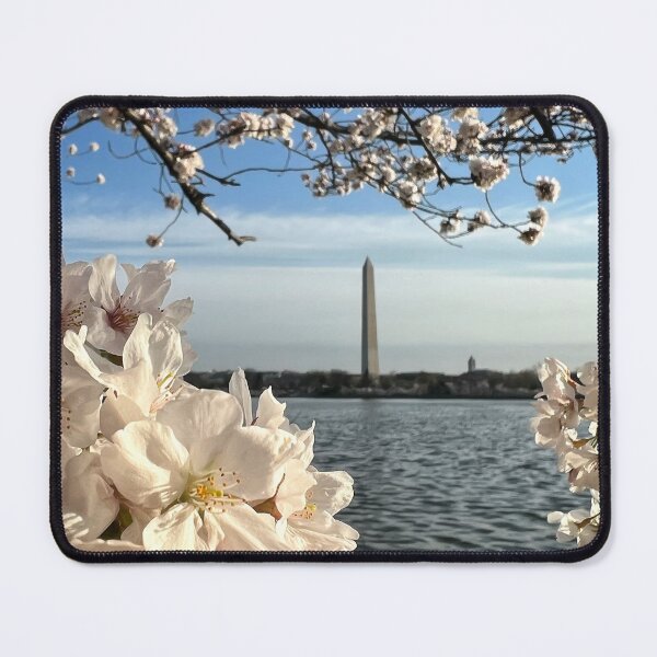 Item preview, Cherry Blossom Peak Blooms framing the Washington Monument, Washington DC designed and sold by ExploreOutdoors.