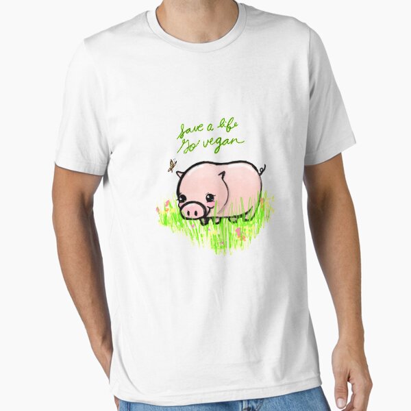 Artikel-Vorschau von Rette ein Leben - Piggy mit Blumen #GoVegan, designt und verkauft von PaperCounty.
