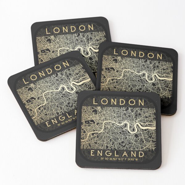 Item preview, LONDON GOLD CITY MAP MONOCHROME designed and sold by lukas69graphic.