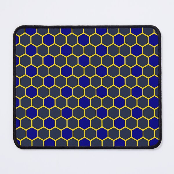 Item preview, Hexagon Pattern Navy Blue, Dark Blue and Yellow designed and sold by Yellow-Eyes.