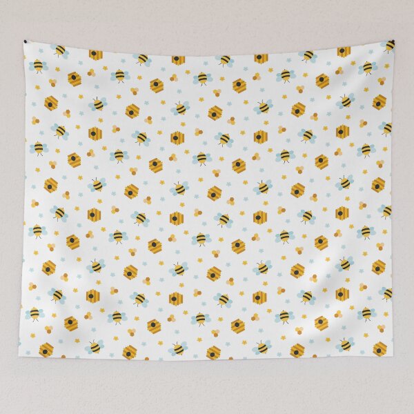 Item preview, Cute Bees and Beehives Pattern designed and sold by Creative Wolf Design.