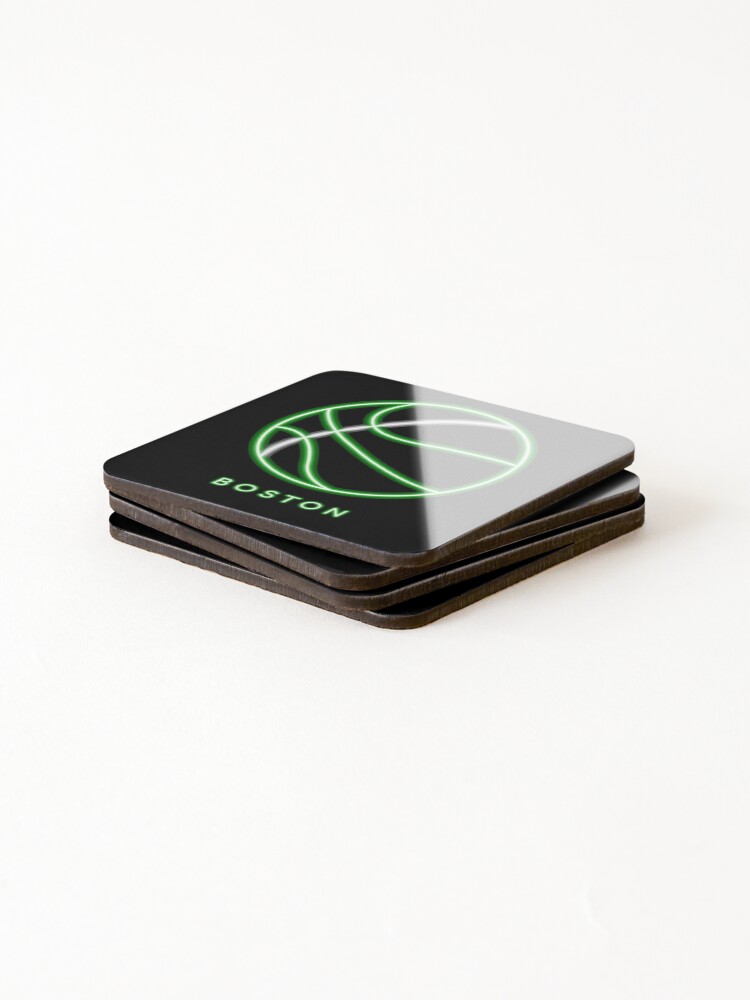 Thumbnail 4 of 5, Coasters (Set of 4), Boston Neon Basketball designed and sold by R2-T2.