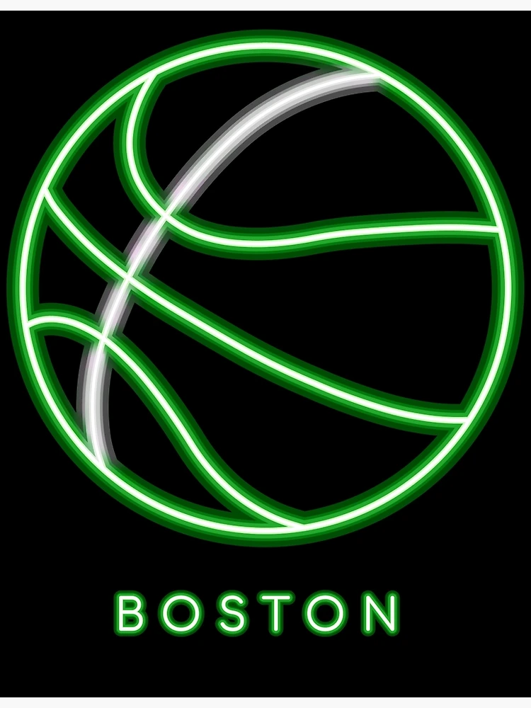 Thumbnail 3 of 3, Poster, Boston Neon Basketball designed and sold by R2-T2.