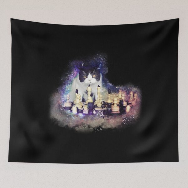Item preview, Cat Playing Chess designed and sold by KemeDesign.