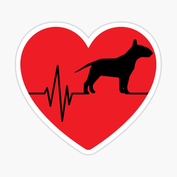 Item preview, funny bull terrier dog silhouette for women heart gifts designed and sold by alaechamlal.