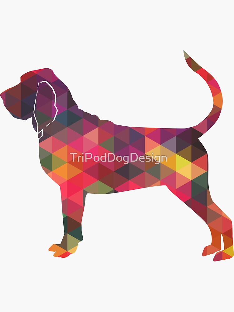 Bloodhound Dog Breed Geometric Silhouette Multi by TriPodDogDesign