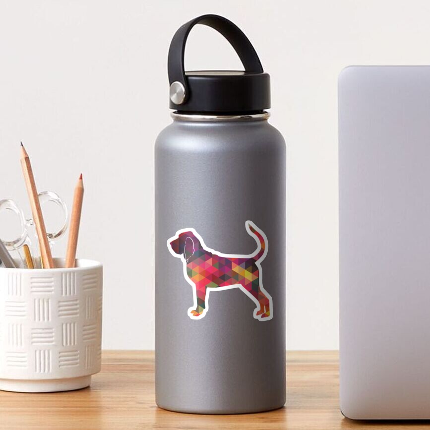 Bloodhound Dog Breed Geometric Silhouette Multi Sticker