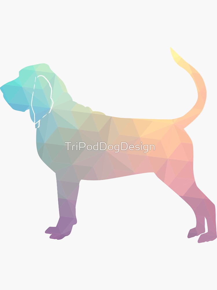 Bloodhound Dog Breed Geometric Silhouette Pastel by TriPodDogDesign