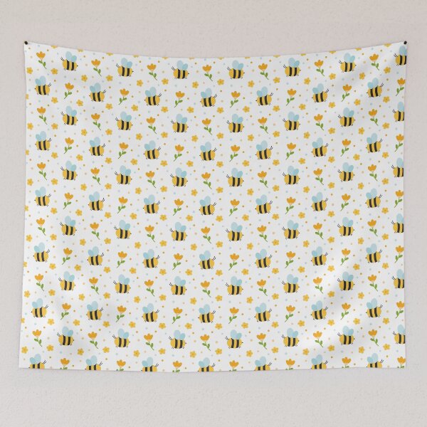 Item preview, Adorable Bees and Flowers Pattern designed and sold by Creative Wolf Design.