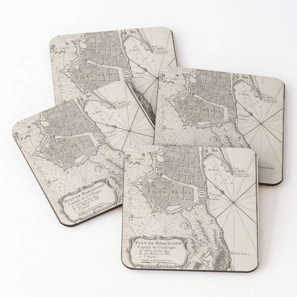 Item preview, Vintage map Barcelona, by Jacques Nicolas Bellin 1764 designed and sold by coolshitba.
