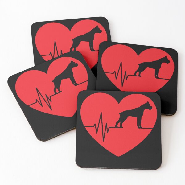 Item preview, funny boxer dog silhouette for women heart gifts designed and sold by alaechamlal.