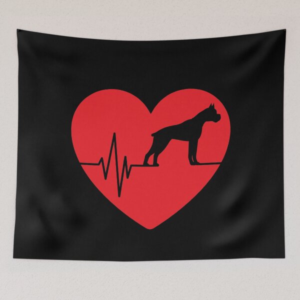 Item preview, funny boxer dog silhouette for women heart gifts designed and sold by alaechamlal.