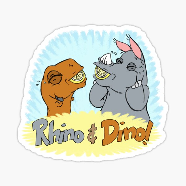 Rhino & Dino Sweet Lemon Smiles! Sticker