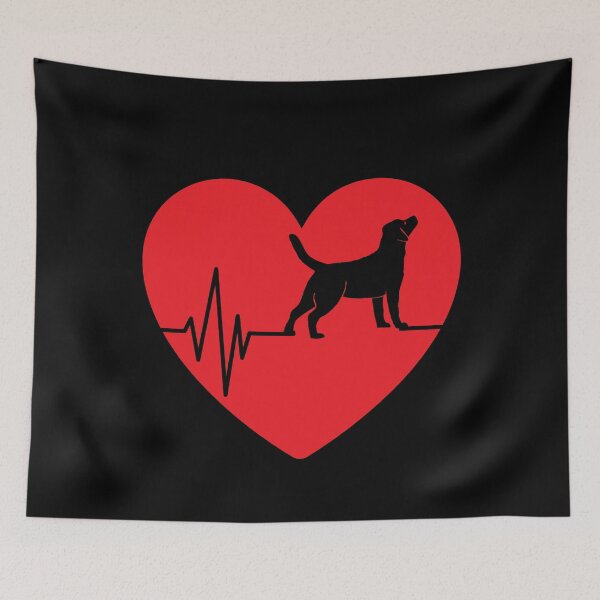 Item preview, funny labrador dog silhouette for women heart gifts designed and sold by alaechamlal.