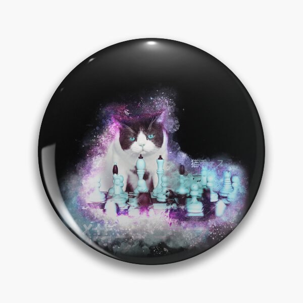 Item preview, Cat Playing Chess with Glowing Pieces designed and sold by KemeDesign.