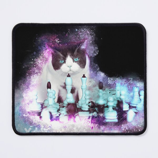 Item preview, Cat Playing Chess with Glowing Pieces designed and sold by KemeDesign.