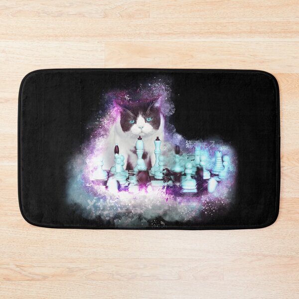 Item preview, Cat Playing Chess with Glowing Pieces designed and sold by KemeDesign.