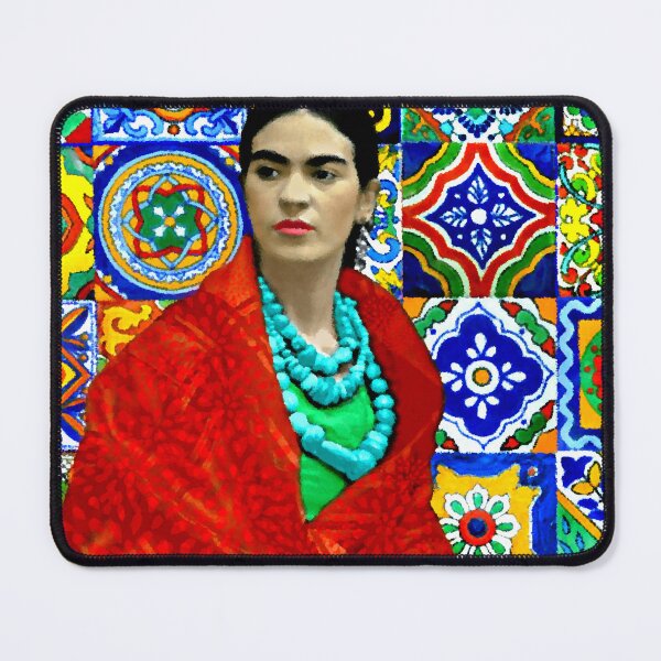 Item preview, Frida Kahlo Portrait with Mexican Tiles designed and sold by FridaArtGallery.