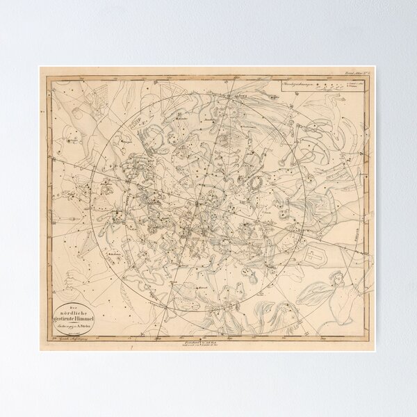 Item preview, Old star map 1833 designed and sold by coolshitba.